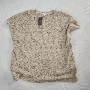 Pure Jill Women’s‎ XL Cotton Blend Short Sleeve Knit Sweater Top Relaxed Fit NWT